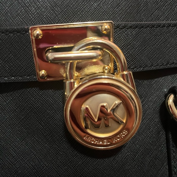 Michael Kors black and gold structured purse - Picture 7 of 8